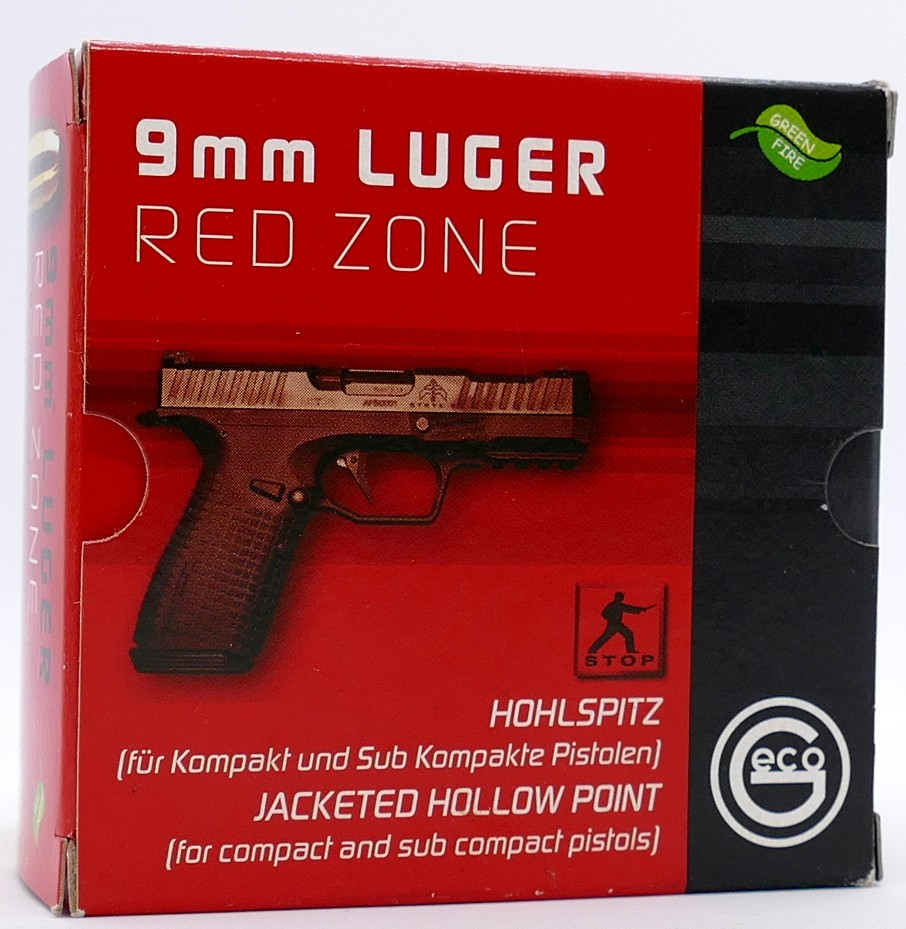 Geco 9mm Luger RED ZONE HP 8,0g / 124grs, Kurzlauf Kurzwaffenpatronen