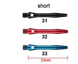 Harrows-Darts-Technology Alu Shafts sortiert short=33mm Dart & Zubehör