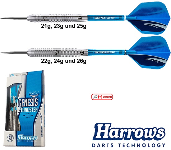 Harrows-Darts-Technology Genesis Tungsten Steel 21g Dart & Zubehör