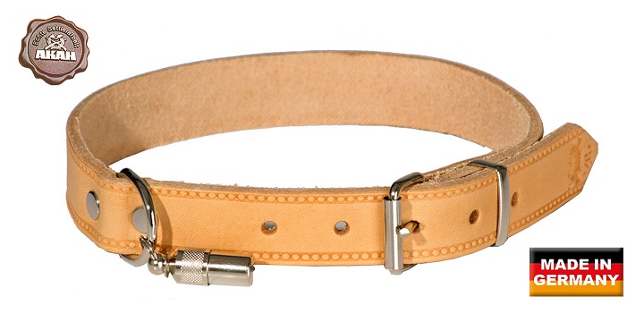 Albrecht-Kind Halsband genietet Fahlleder 30cm Hundehalsbänder & Geschirre