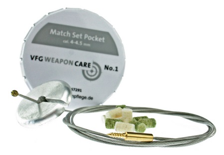 VFG Match-Set Pocket 4-4.5mm Dose m.Stahlseil+Laufreiniger Reinigungszubehör für Waffen