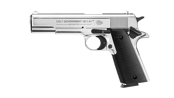 Colt 1911 A1 Polished Crome 9mm PAK Gas- & Signalwaffen