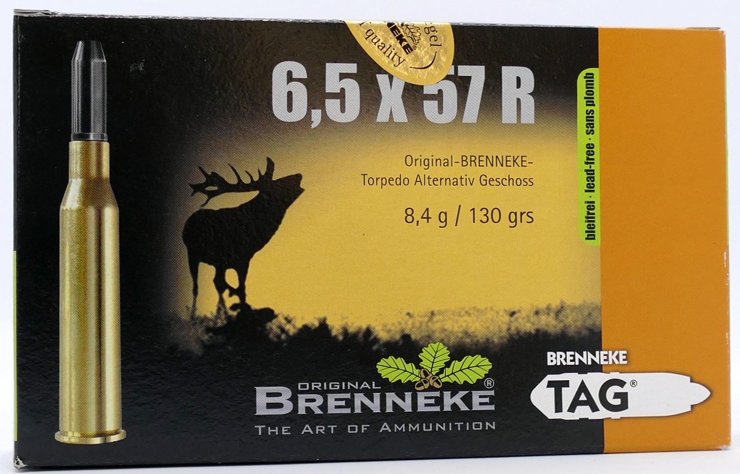 Brenneke 6,5x57R TAG 8,4g Büchsenpatronen Bleifrei