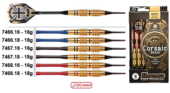 Dartpoint Corsair Brass Blue Soft 18g Dart & Zubehör