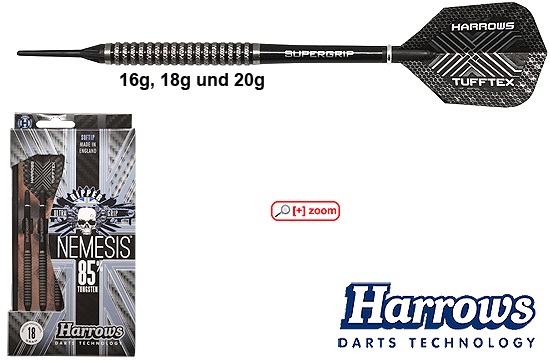 Harrows-Darts-Technology Nemesis 80% Soft 16g Dart & Zubehör