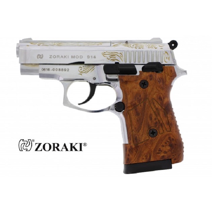 Buchner Zoraki 914 verchromt u. gravi. 9mm PAK Gas- & Signalwaffen