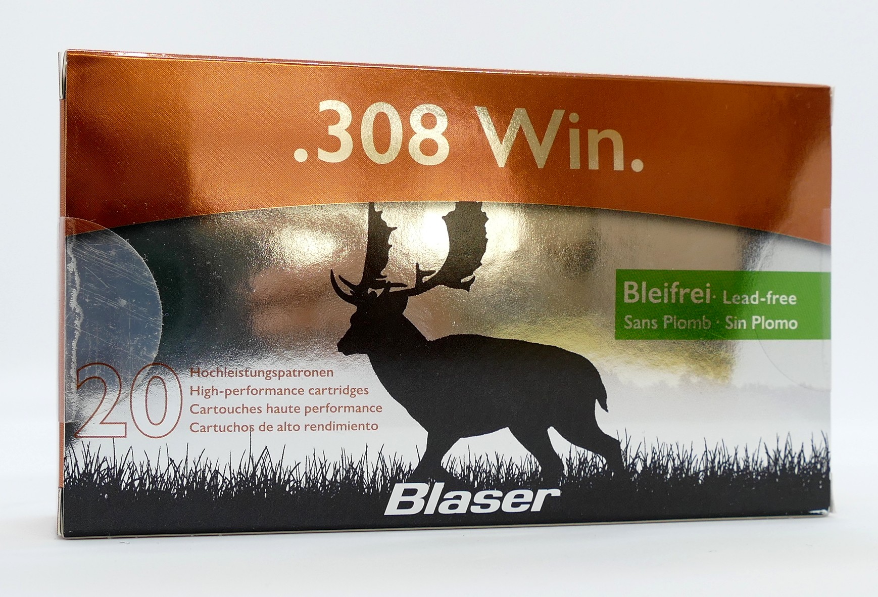 Blaser .308 Win. CDC 10,4g/160gr. Büchsenpatronen Bleifrei